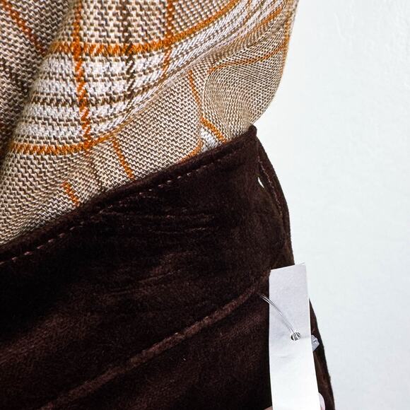 Agolde Nico High Rise Slim Bootcut Velvet Pants Brown Whimsigoth Grunge 32 NWT - Picture 12 of 13